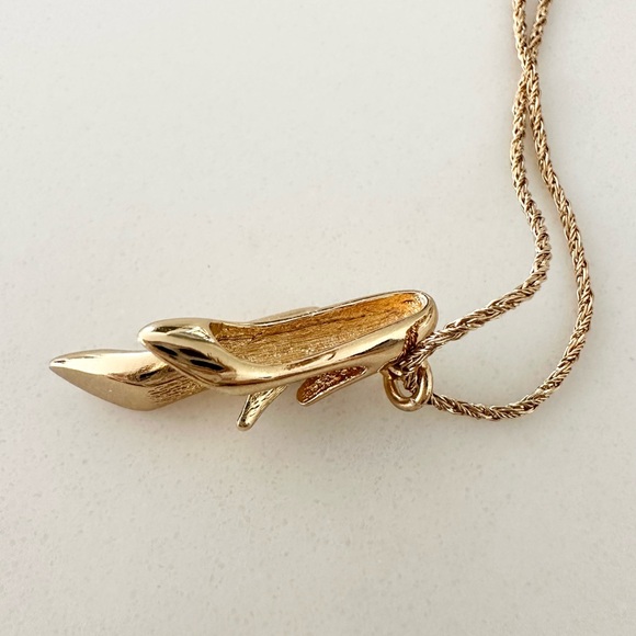 Dior Vintage Gold Pumps Charm Necklace High Heels CD Signature - Picture 12 of 13